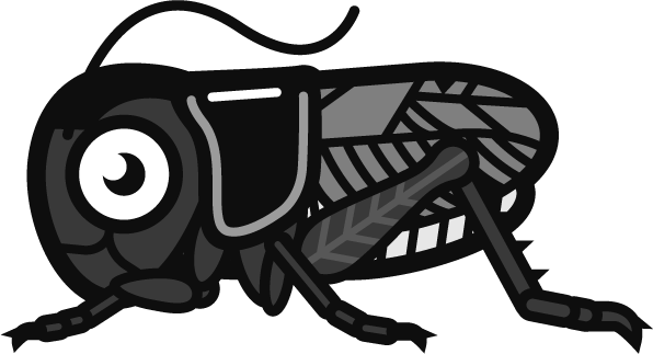 コウロギのイラスト/グレースケール