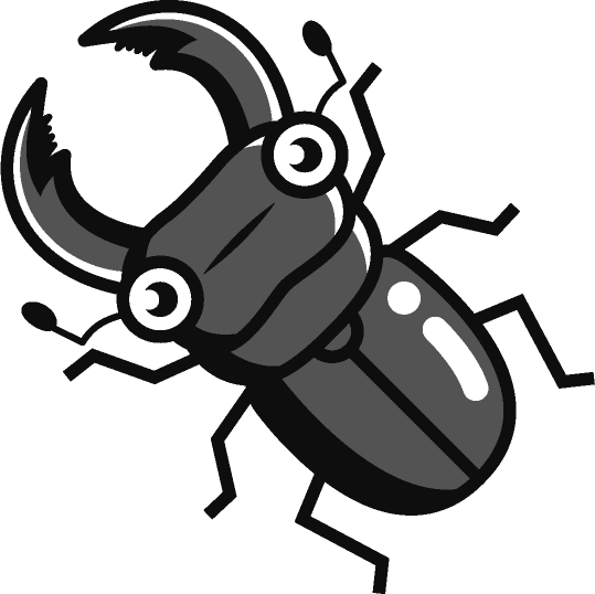 クワガタのイラスト/グレースケール