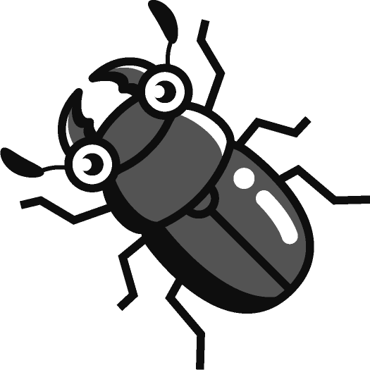 クワガタのイラスト/メス/グレースケール