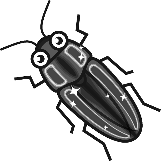 タマムシのイラスト/グレースケール