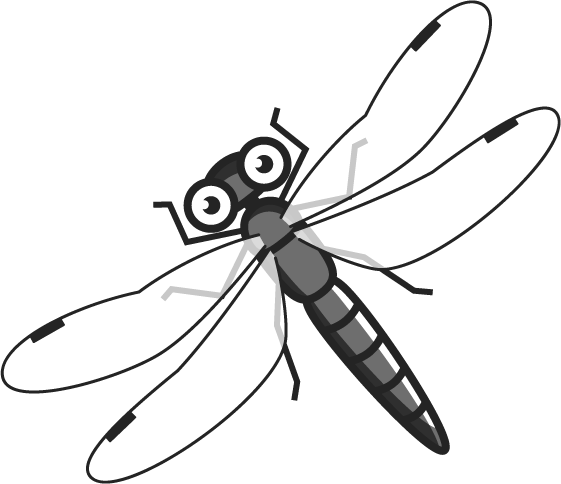 シオカラトンボのイラスト/グレースケール