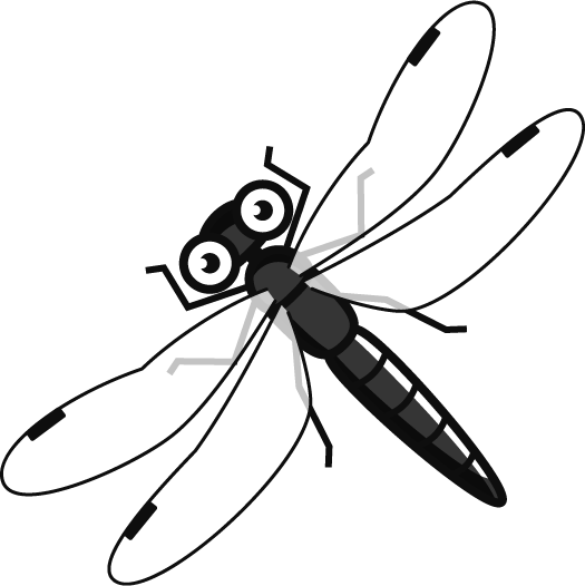 ナツアカネのイラスト/グレースケール