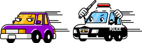 違反車を追いかけるパトカーイラスト/取り締まり