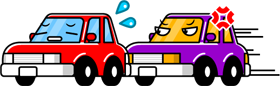 後ろの車に煽られるイラスト