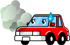 ボンネットから煙が出るイラスト/故障