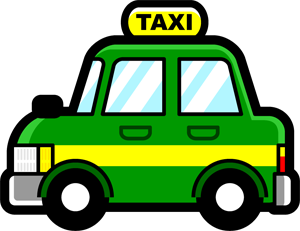 タクシーのイラスト/緑