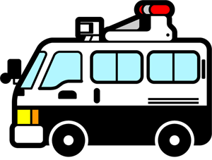 警察の事故処理車のイラスト