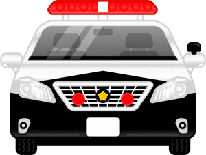 警らパトカーのイラスト/普通車