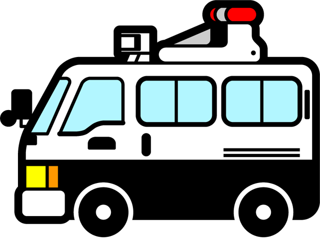 警察の事故処理車のイラスト