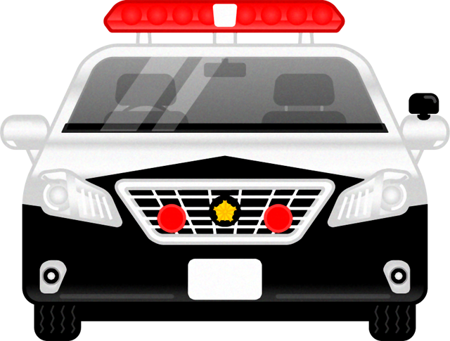 警らパトカーのイラスト/普通車