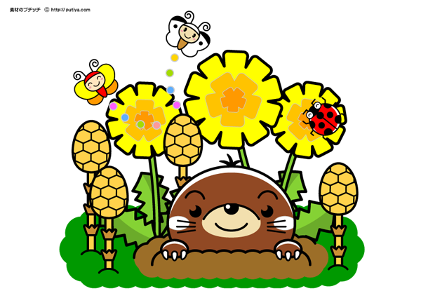 モグラと春の塗り絵の色見本