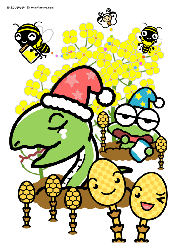 春が来た塗り絵の色見本