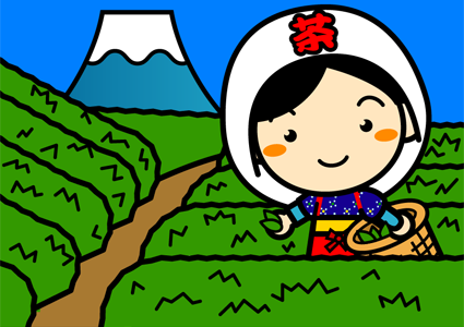 茶摘みの塗り絵の色見本