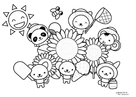 かわいい夏の塗り絵