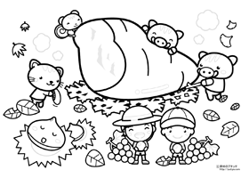 8月の文字と海で楽しく海水浴の塗り絵