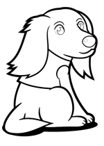ミニチュア・ダックスフンドの塗り絵