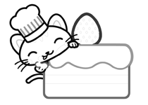 猫とショートケーキの塗り絵