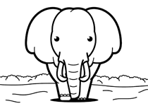 象の塗り絵