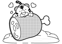 トラと肉の塗り絵