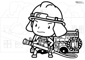 消防士の塗り絵