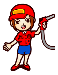 女性ガソリンスタンドのスタッフイラスト