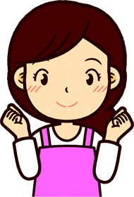 ピンクのエプロンをしたガッツポーズする保育士イラスト2/女性