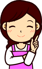 ピンクのエプロンをしたガッツポーズする保育士イラスト/ここがポイントです2