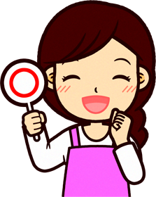 ピンクのエプロンをしたガッツポーズする保育士イラスト/正解です