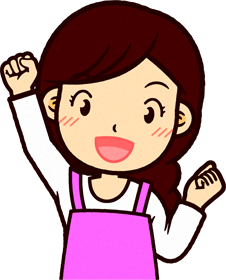 ピンクのエプロンをした保育士イラスト/やる気満々