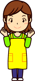 ガッツポーズしている保育士イラスト/女性2