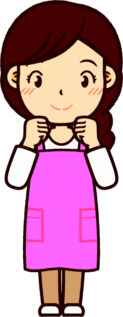 ガッツポーズしている保育士イラスト/女性