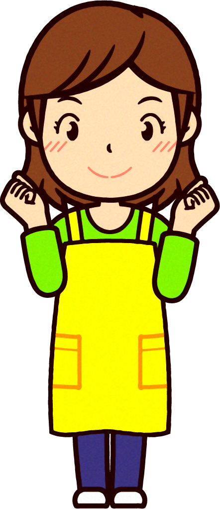 ガッツポーズしている保育士イラスト/女性2