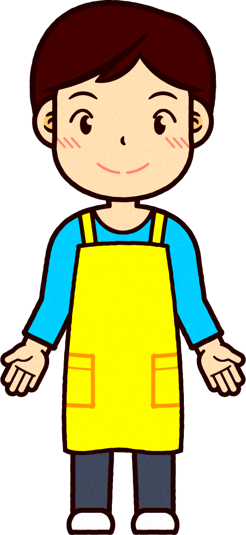 ガッツポーズしている保育士イラスト/男性