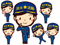 女性隊員の消防士イラスト