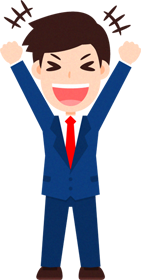ビジネスイラスト/男性_ガッツポーズ3
