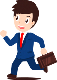 ビジネスイラスト/男性_鞄を持って走る