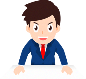 ビジネスイラスト/男性_身を乗り出す