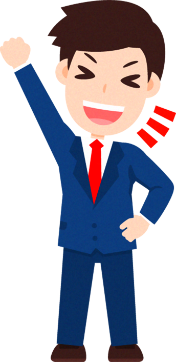 ビジネスイラスト/男性_ガッツポーズ2