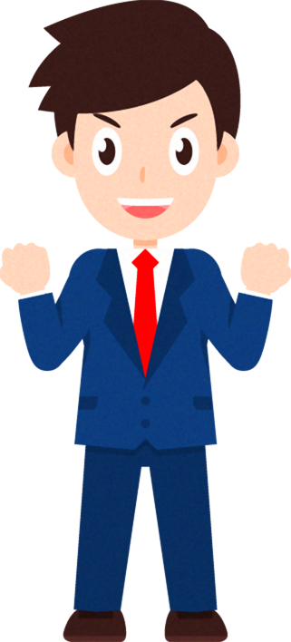 ビジネスイラスト/男性_ガッツポーズ4