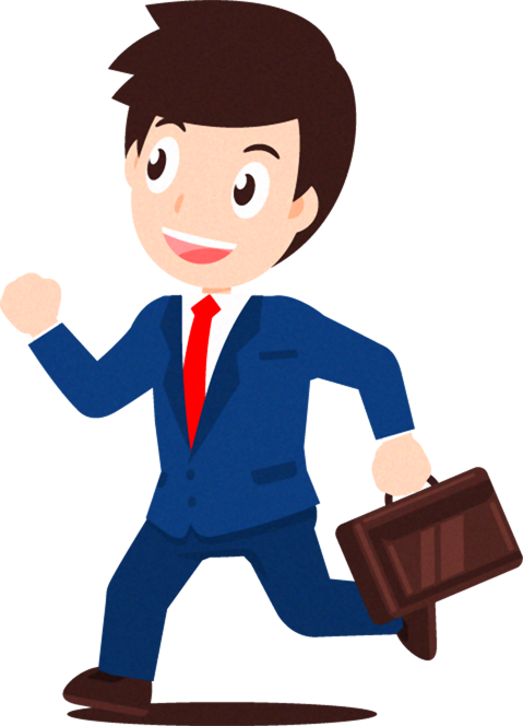 ビジネスイラスト/男性_鞄を持って走る