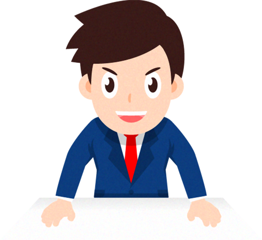 ビジネスイラスト/男性_身を乗り出す