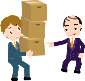 一日では終わらない無理な仕事量を押し付けるイラスト