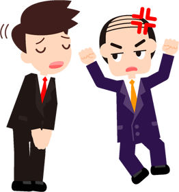 些細なことで長々と説教する上司のイラスト