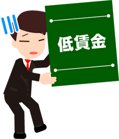 低賃金で困るイラスト