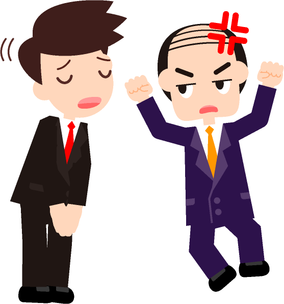 些細なことで長々と説教する上司のイラスト