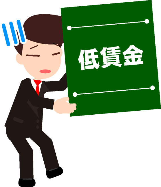 低賃金で困るイラスト