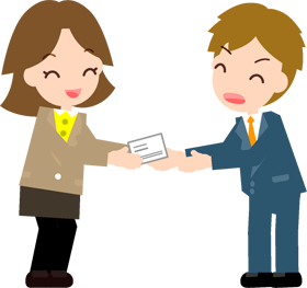 名刺交換するイラスト2