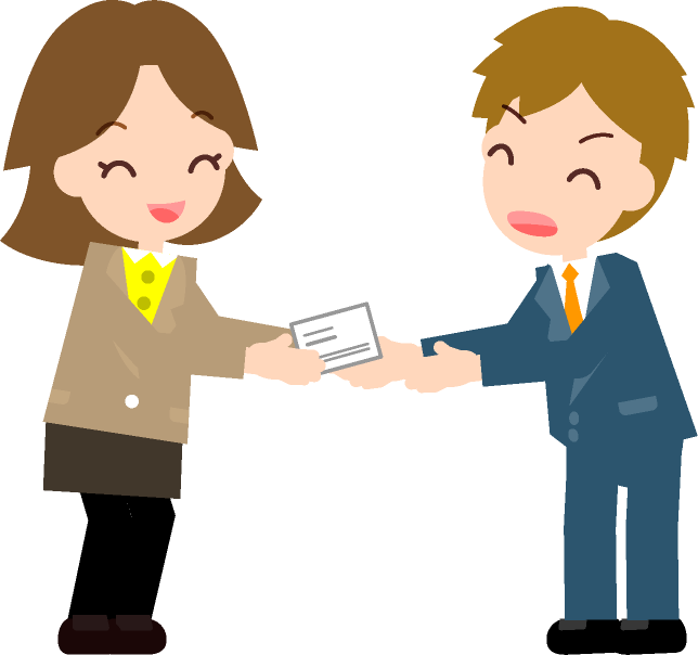 名刺交換するイラスト2