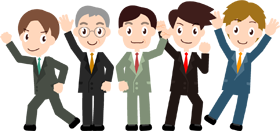 いろいろな仕事の場面、みんなで楽しくイラスト