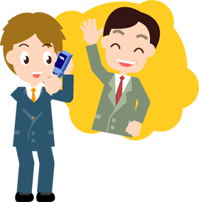 電話で仕事のお礼を言われるイラスト